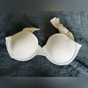 34B white strapless bra padded